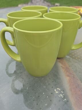 Corelle Lime Green Ceramic Mug Set of 4